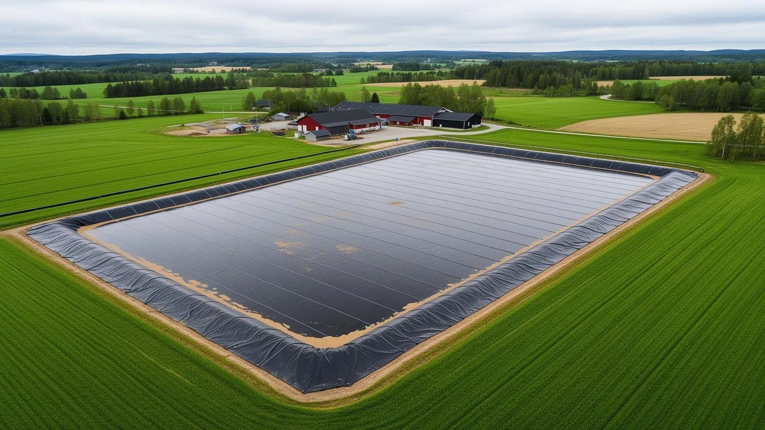 Gödselbrunn med tätskiktslösning