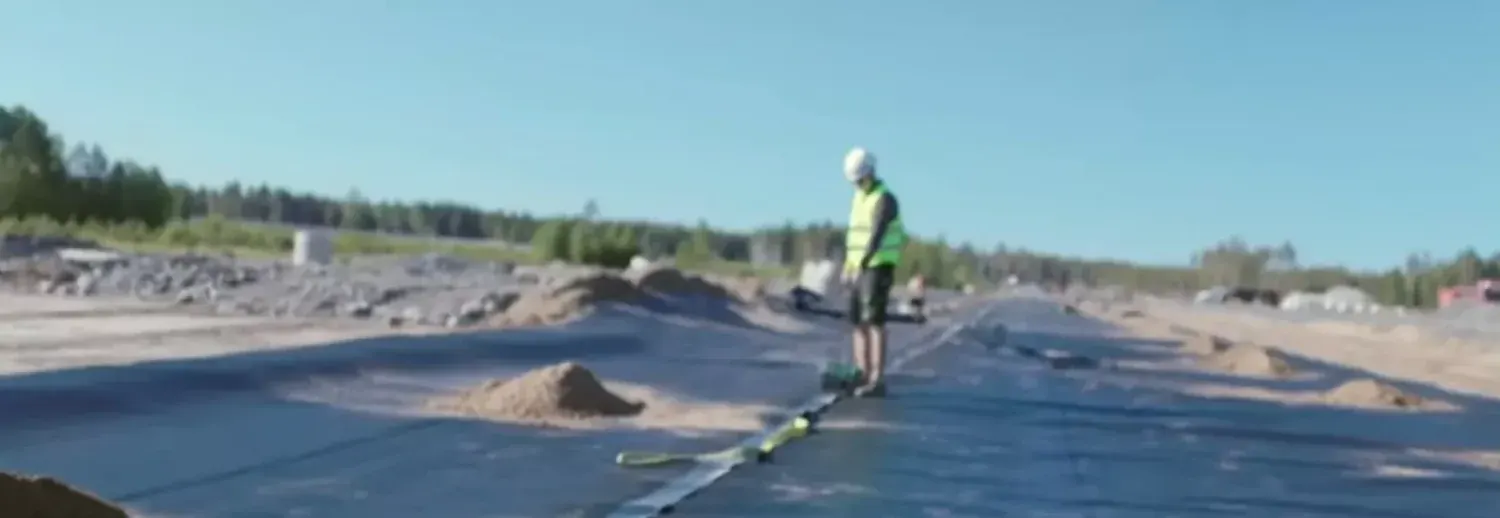 Installation av geomembran på en anläggningsplats